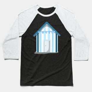 Little Blue Beach Hut Baseball T-Shirt